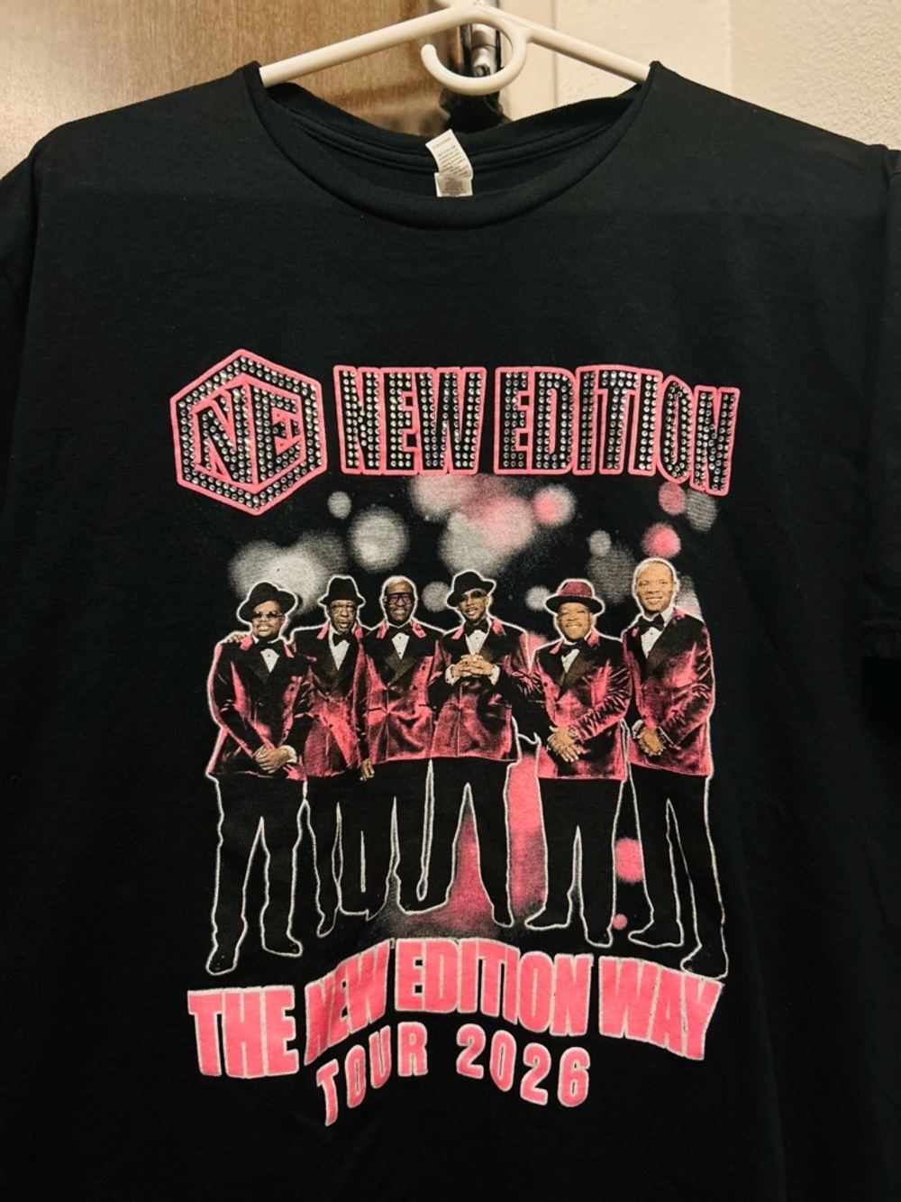 New Edition Tour 2026 Black Graphic Tee - Pink Accents
